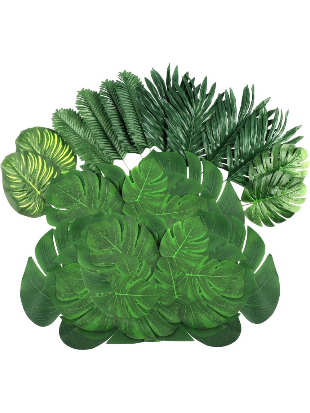 New 108 Pieces 7 Kinds Artificial Tropical Leaf Jungle Leaves Plant